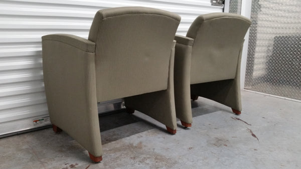 VINTAGE THE GUNLOCKE COMPANY UPHOLSTERED ACCENT CHAIRS (2)