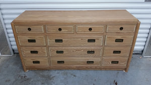 VINTAGE HENRY LINK RUSTIC PINE TRIPLE DRESSER