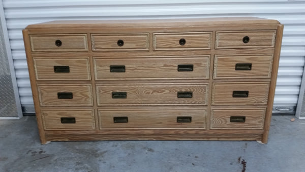 VINTAGE HENRY LINK RUSTIC PINE TRIPLE DRESSER