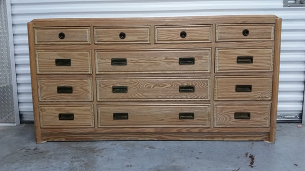 VINTAGE HENRY LINK RUSTIC PINE TRIPLE DRESSER