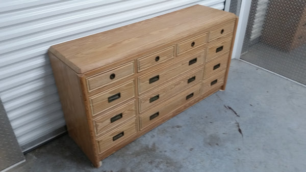 VINTAGE HENRY LINK RUSTIC PINE TRIPLE DRESSER