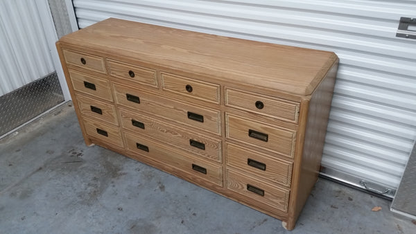 VINTAGE HENRY LINK RUSTIC PINE TRIPLE DRESSER