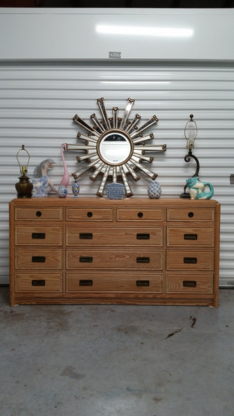 VINTAGE HENRY LINK RUSTIC PINE TRIPLE DRESSER