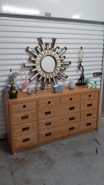 VINTAGE HENRY LINK RUSTIC PINE TRIPLE DRESSER