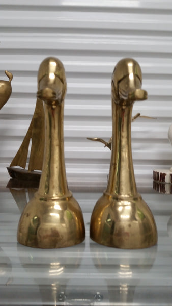 VINTAGE BRASS DUCKY BOOKENDS ~ MISC