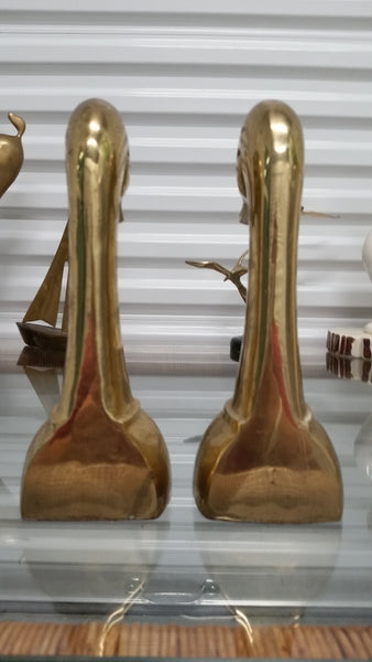 VINTAGE BRASS DUCKY BOOKENDS ~ MISC