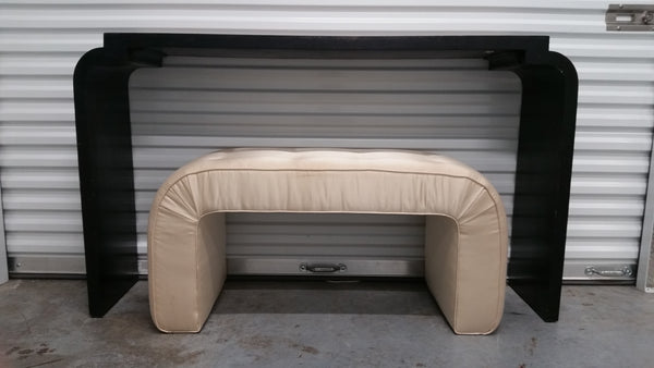 VINTAGE UPHOLSTERED WATERFALL BENCH