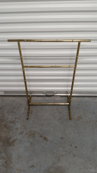 VINTAGE BRASS FAUX BAMBOO TOWEL/ QUILT RACK ~ MISC