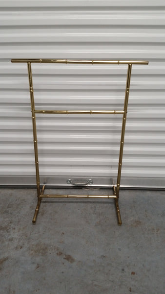 VINTAGE BRASS FAUX BAMBOO TOWEL/ QUILT RACK ~ MISC