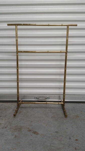 VINTAGE BRASS FAUX BAMBOO TOWEL/ QUILT RACK ~ MISC