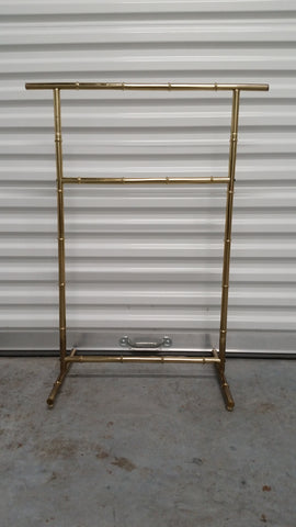 VINTAGE BRASS FAUX BAMBOO TOWEL/ QUILT RACK ~ MISC