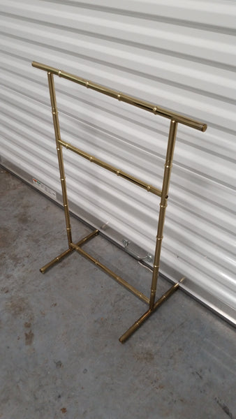 VINTAGE BRASS FAUX BAMBOO TOWEL/ QUILT RACK ~ MISC