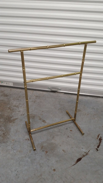 VINTAGE BRASS FAUX BAMBOO TOWEL/ QUILT RACK ~ MISC