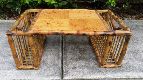 VINTAGE TORTOISE SHELL/ SHEATH BAMBOO BED TRAY - MISC