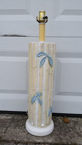 VINTAGE CERAMIC FAUX BAMBOO LAMP