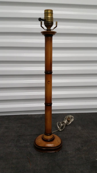 VINTAGE NATURAL FAUX BAMBOO LAMP WITH SHADE