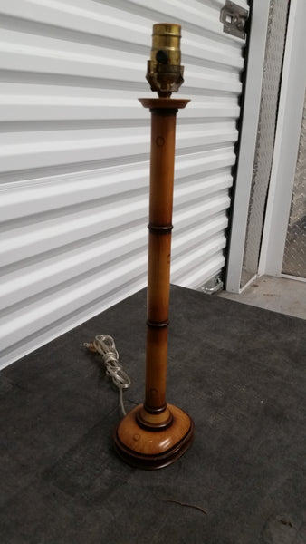 VINTAGE NATURAL FAUX BAMBOO LAMP WITH SHADE