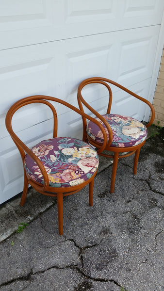ANTIQUE/ VINTAGE MID CENTURY MODERN THONET BENTWOOD B9 ACCENT CHAIRS (2)