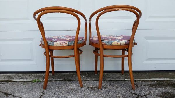 ANTIQUE/ VINTAGE MID CENTURY MODERN THONET BENTWOOD B9 ACCENT CHAIRS (2)
