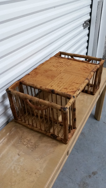 VINTAGE TORTOISE SHELL/SHEATH BAMBOO BED TRAY - MISC