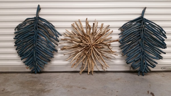 DRIFTWOOD LEAF WALL DECOR (2) ~ MISC