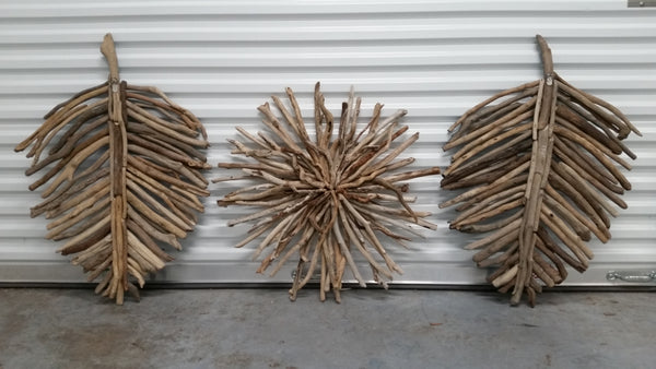 DRIFTWOOD LEAF WALL DECOR (2) ~ MISC