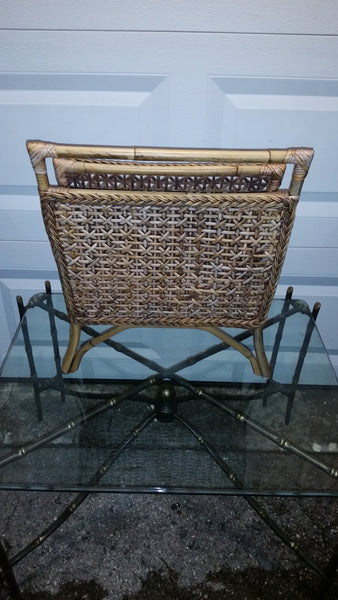 VINTAGE BAMBOO RATTAN FLUSH RECORD/ MAGAZINE RACK ~ MISC