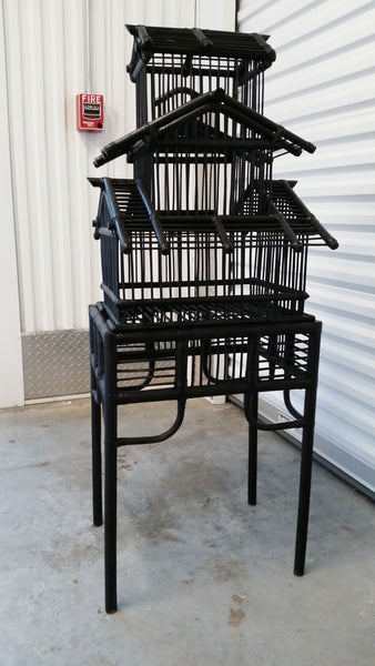 VINTAGE RATTAN 2 PIECE BIRDCAGE ~ MISC 🖤🐦🐥🖤