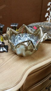 MURANO MIRRORED/ METALLIC PETAL VASE/ BOWL ~ MISC