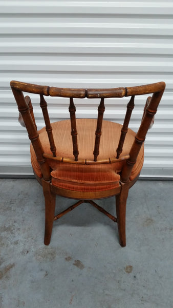 VINTAGE DREXEL HERITAGE FAUX BAMBOO DESK/ ACCENT CHAIR