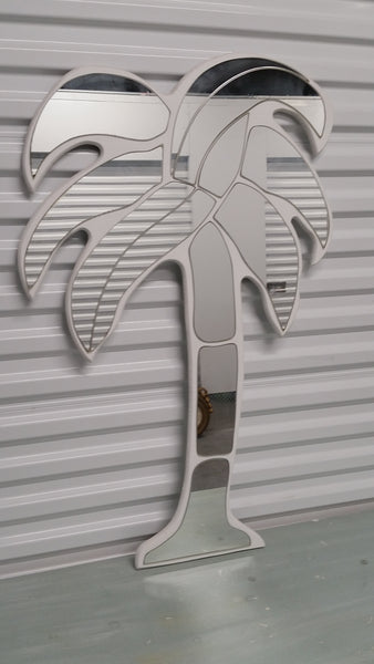 VINTAGE MID CENTURY MODERN ART DECO HOLLYWOOD REGENCY DAVID MARSHALL WHITE 🤍 PALM TREE 🌴 MIRROR