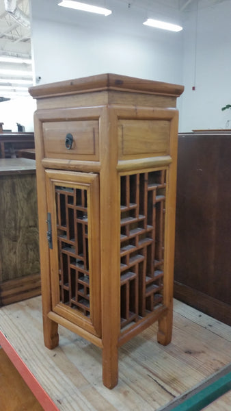 ANTIQUE/ VINTAGE CHINOISERIE CHIPPENDALE PEDESTAL/ FOYER CABINET/ TRASH~TATER BIN/ PLANT STAND ~ MISC
