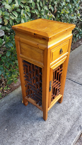 ANTIQUE/ VINTAGE CHINOISERIE CHIPPENDALE PEDESTAL/ FOYER CABINET/ TRASH~TATER BIN/ PLANT STAND ~ MISC