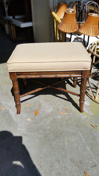 VINTAGE FAUX BAMBOO BENCH/ STOOL/ OTTOMAN