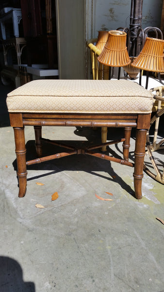 VINTAGE FAUX BAMBOO BENCH/ STOOL/ OTTOMAN