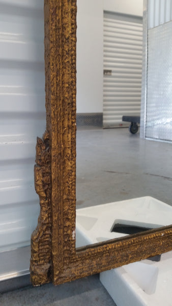 ANTIQUE/ VINTAGE (TEXTURED/ SPACKLED) GOLD GILT FRENCH/ ITALIAN BAROQUE ROCOCO MIRROR