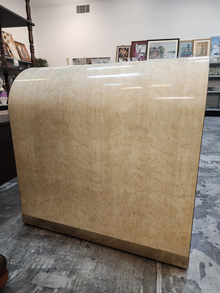 VINTAGE KARL SPRINGER "style" POSTMODERN ART DECO FAUX MARBLE/ LAMINATE WATERFALL DESK/ VANITY