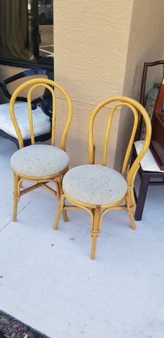 VINTAGE MCM BAMBOO PARLOR/ ICE CREAM/ ACCENT CHAIRS (2 AVAILABLE)