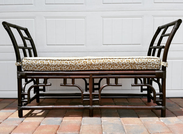 VINTAGE MCGUIRE CHINOISERIE FRETWORK BENCH