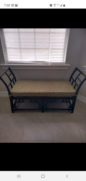 VINTAGE MCGUIRE CHINOISERIE FRETWORK BENCH