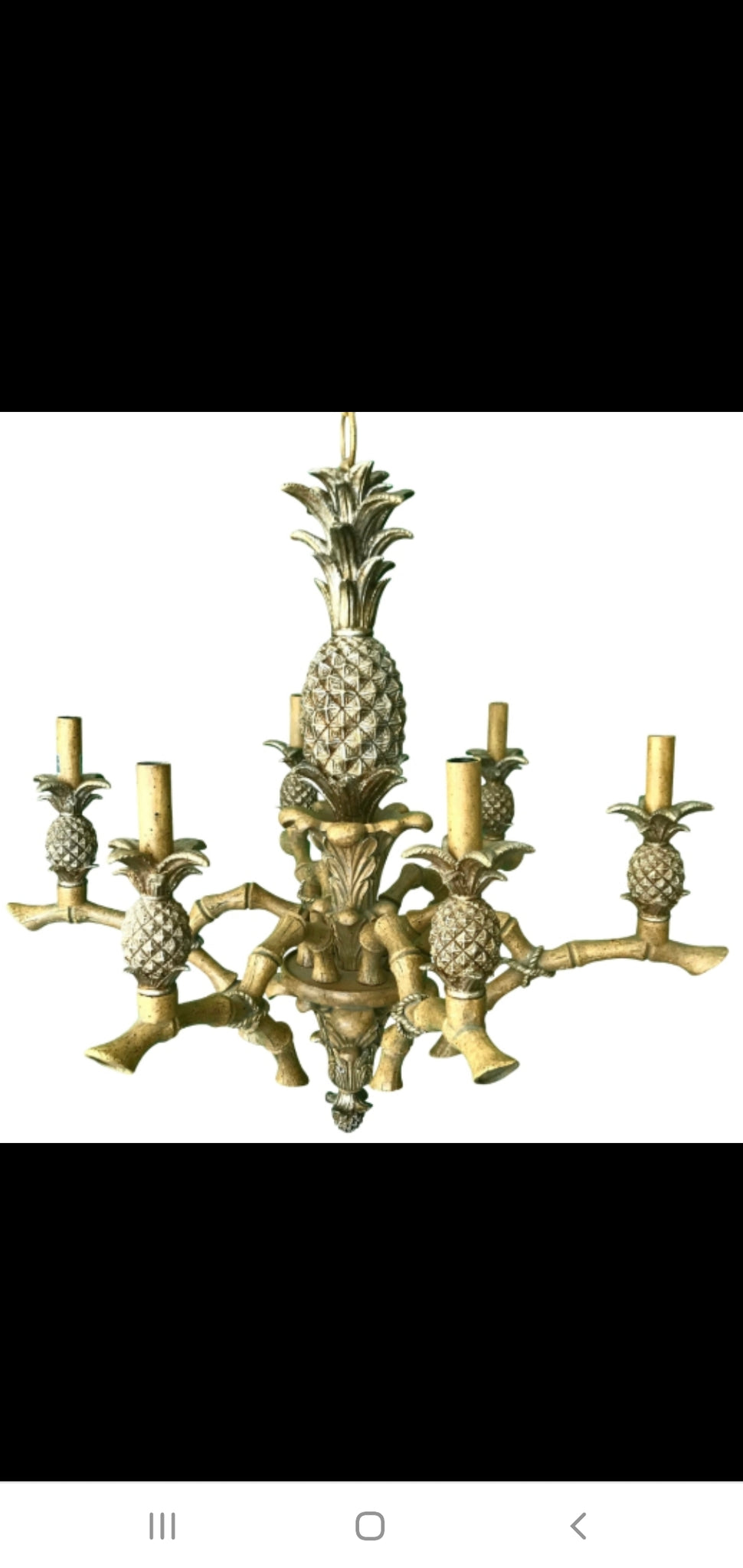 VINTAGE FAUX BAMBOO PINEAPPLE 🍍 6 LIGHT CHANDELIER W/SHADES – BOBS BEACH  CHIC TREASURES