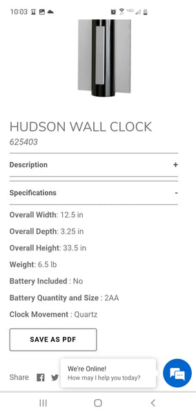 HOWARD MILLER HUDSON BRUSHED NICKEL N LACQUER PENDULUM WALL CLOCK ~ MISC