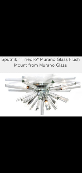 MURANO GLASS TRIEDRO SPUTNIK FLUSH MOUNT CHANDELIER